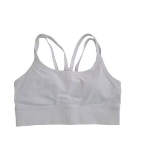 Fabletics White Multi-Strap Racerback Sports Bra Small Medium Impact NWT